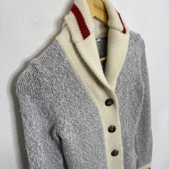 Bluenotes Cabin Salt & Pepper Shawl Collar Cardigan Women XS Cowichan - Picture 2 of 5